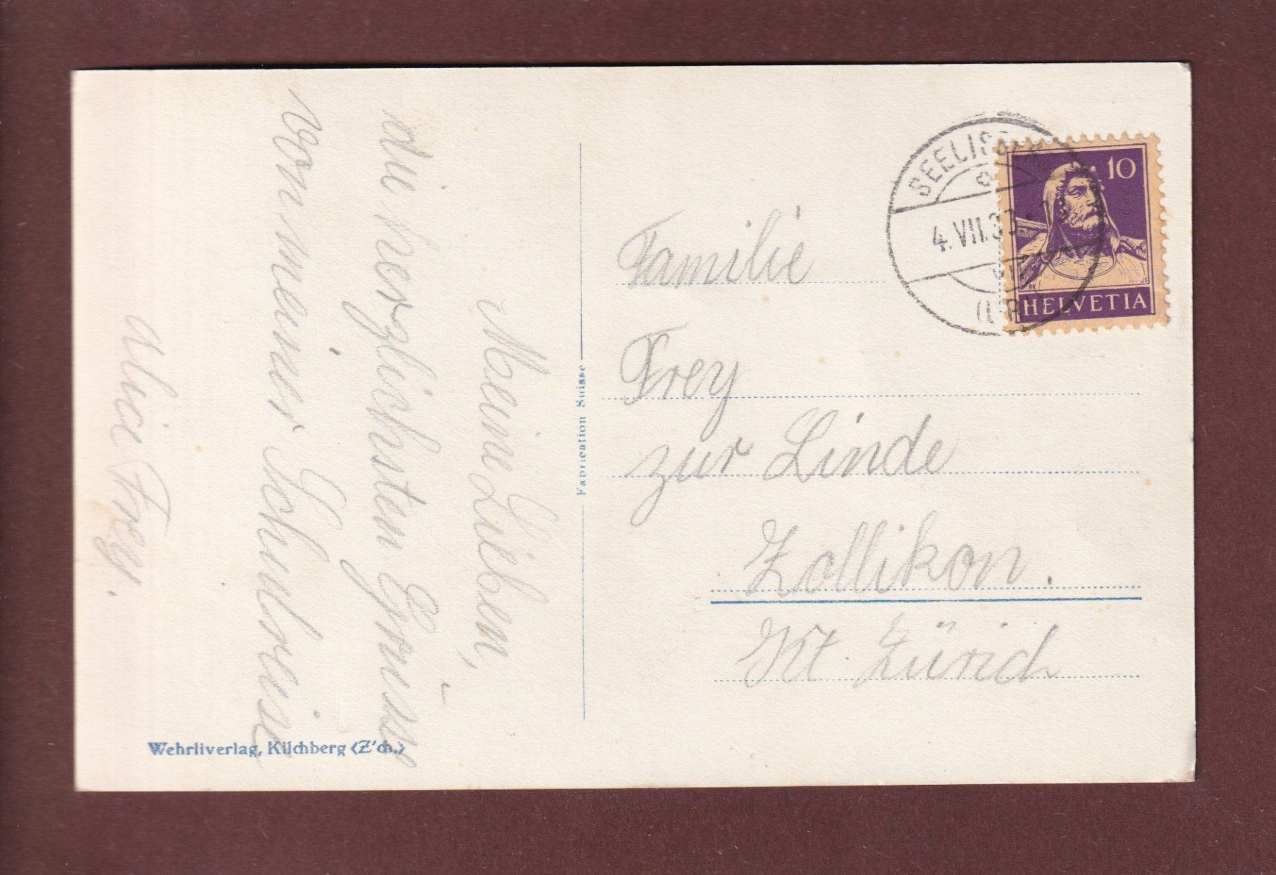 Cartoline postali: GRAND HOTEL SEELISBERG - 1933 – Usato da Pully venduto da nicecards 1