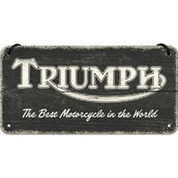 Metall-Hängeschild-TRIUMPH-BEST MOTORCYCLE 20X10CM