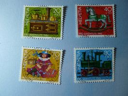 1983 Pro Juventute altes Kinderspielzeug ET Voll J286-289