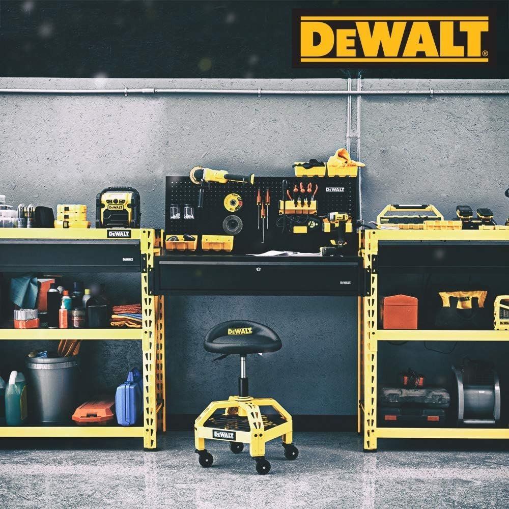 Sgabelli: DEWALT Werkstatthocker höhenverstellbar drehbar Rollhocker – Nuovo e nell'imballaggio originale da Genève venduto da Top-Trend 1