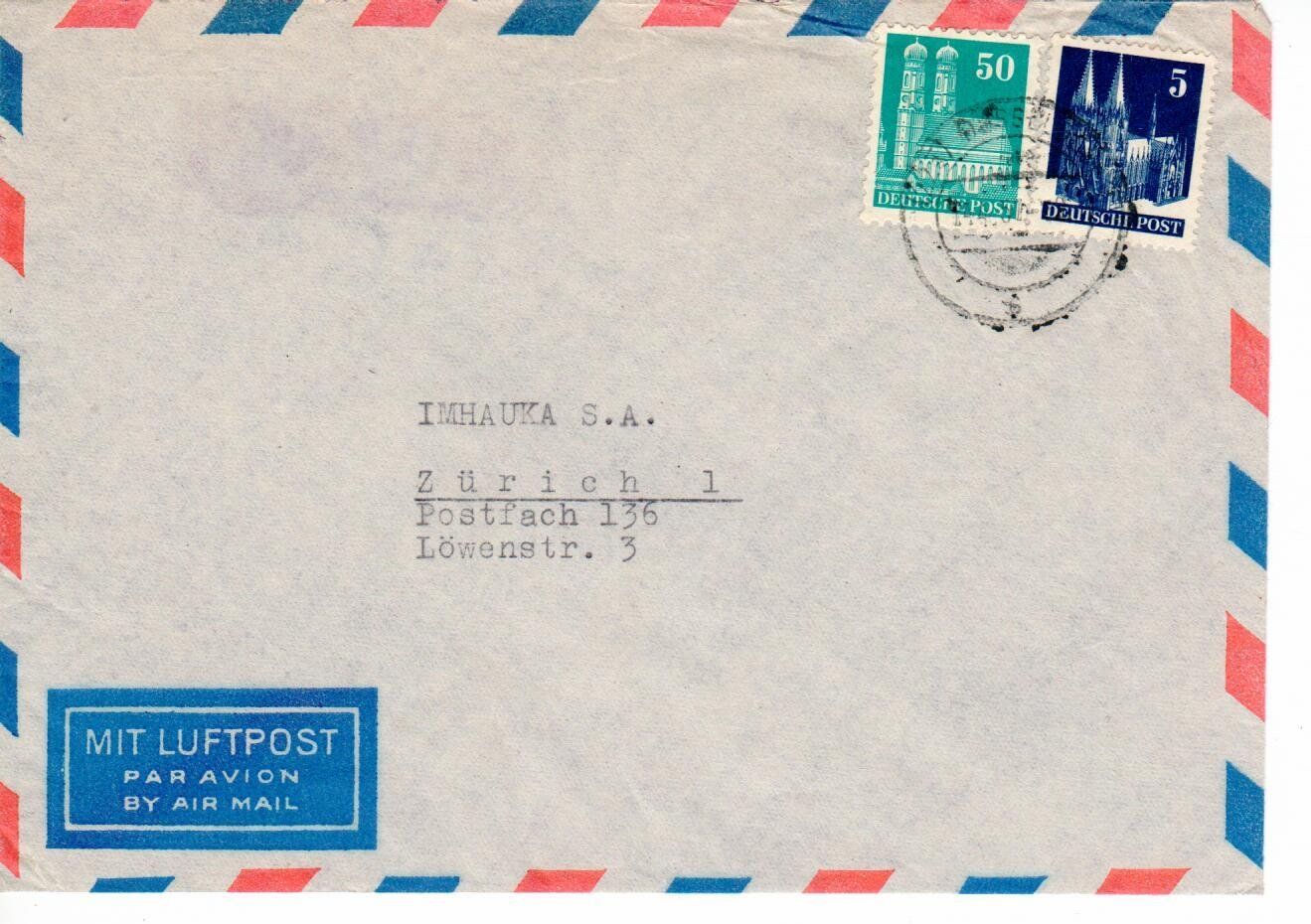 Alle Briefmarken: Luftpost, deutsche Post nach Zürich – Gebraucht aus Wolhusen von Curver9