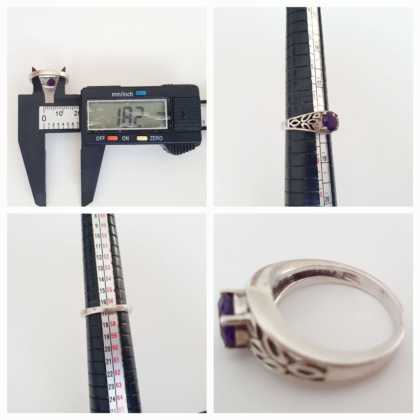 Anelli: Silberring mit Amethyst Edelstein - Grösse 18.2 mm💍 – Usato da Kreuzlingen venduto da Wunderkiste123 4