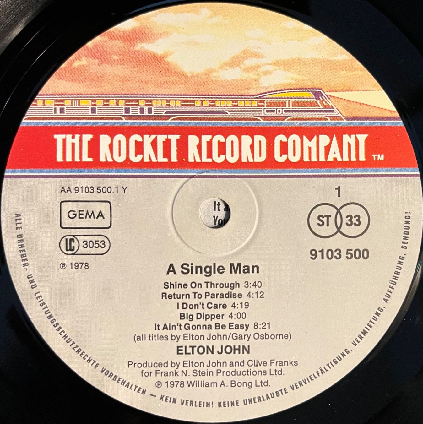 Dischi in vinile: ELTON JOHN - A SINGLE MAN - 33 Tours – Usato da Bussigny venduto da vinyl-pas-cher 3