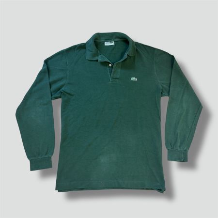 Lacoste green vintage long-sleeve poloshirt retro shirt
