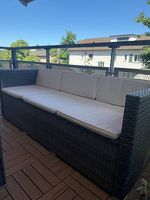 Polyrattan-Gartenlounge mit Glastisch