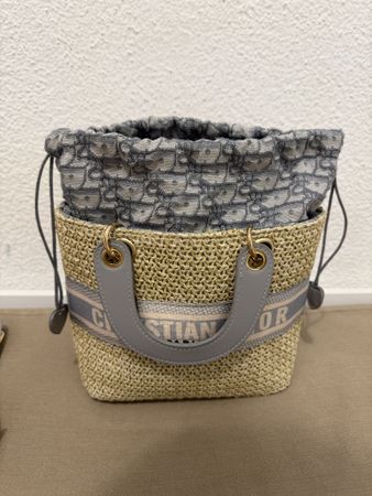 Handtasche Bast grau guter Zustand