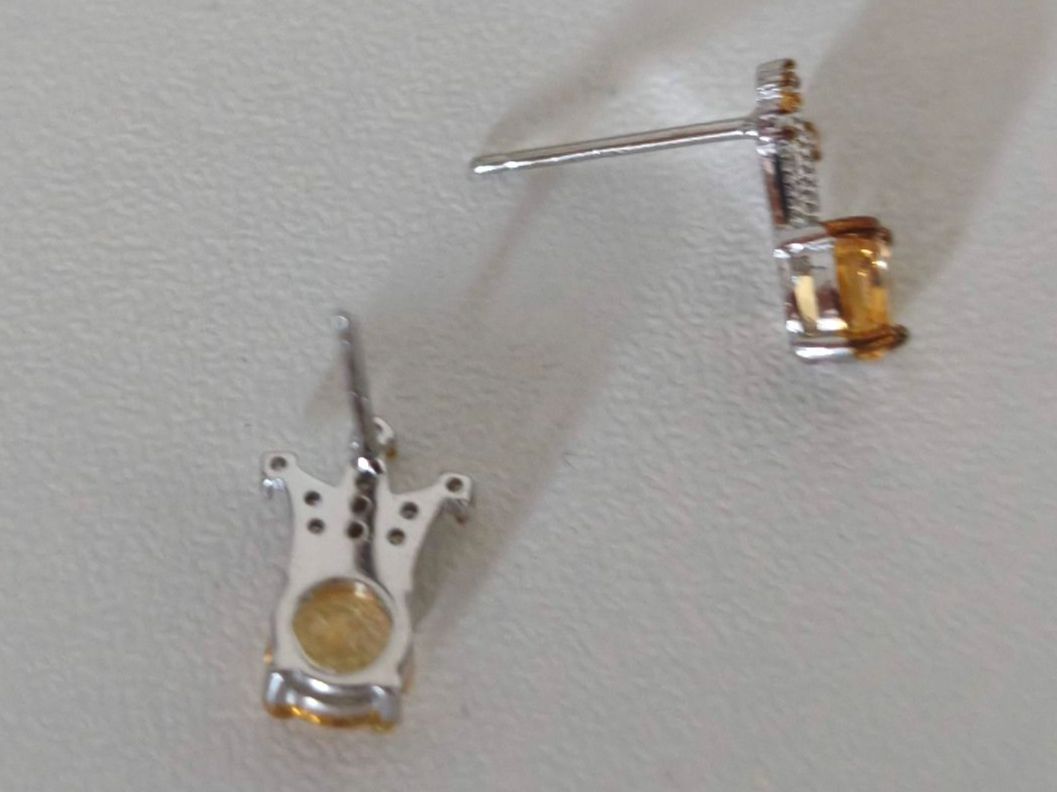 Boucles d'oreille: Ohrstecker Krone echte Citrin 925 Silber – Neuf (Voir description) à St. Gallen par GIULESGG 4