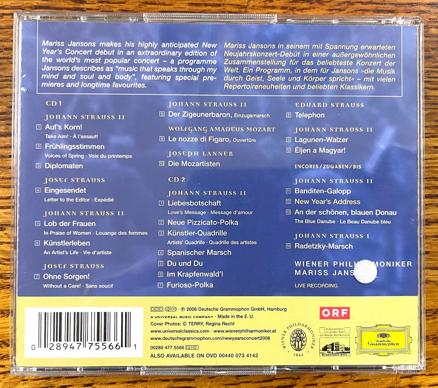 CD: 2006 & NEUJAHRSKONZERT CD – Usato da Oftringen venduto da Vucki 1