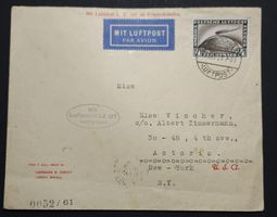 ZEPPELIN Luft Post gelaufen nach New York