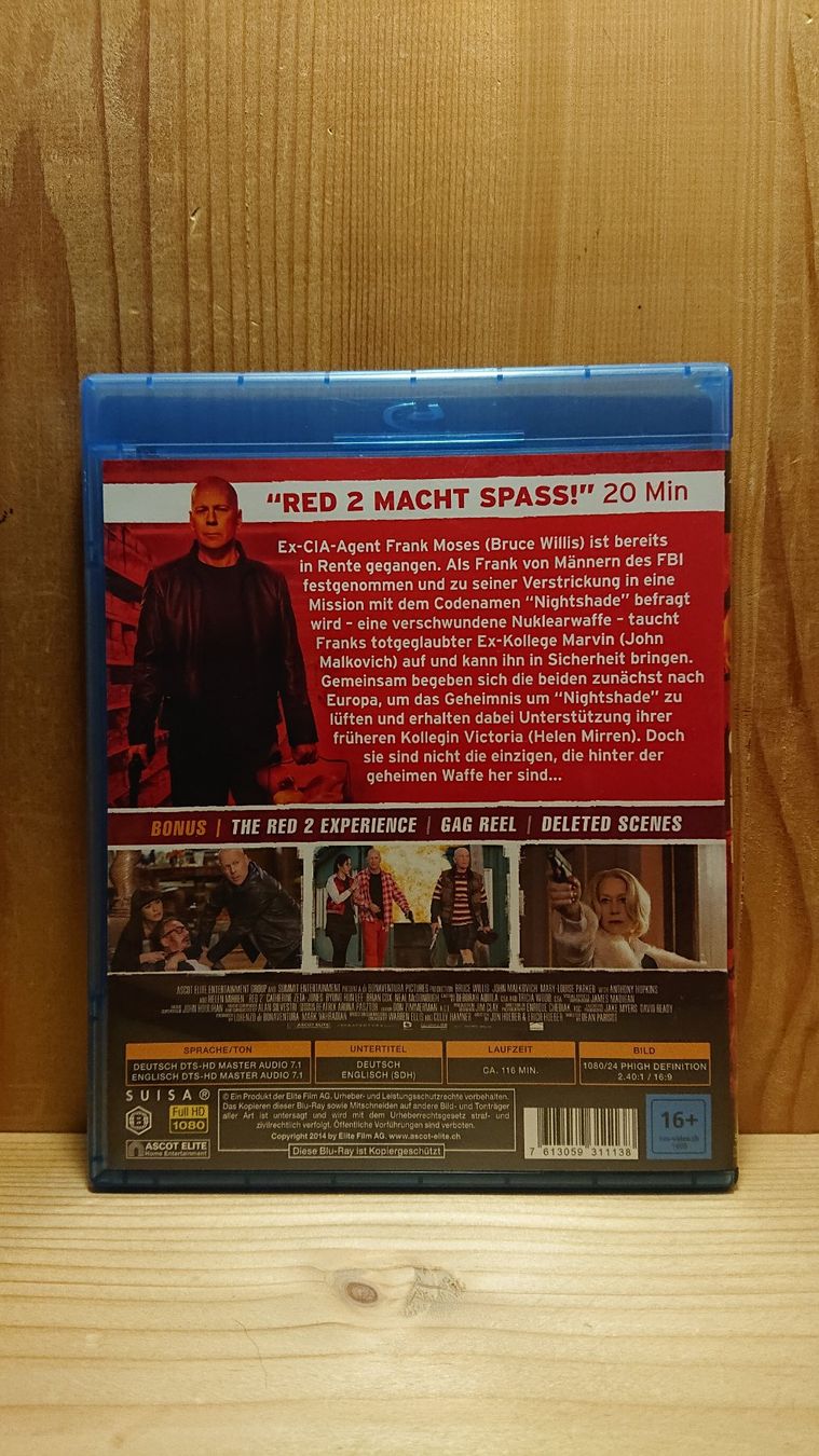 Tutti i DVDs: RED 2 auf Blu-Ray mit Bruce Willis – Usato da Wilderswil venduto da Exebub 1