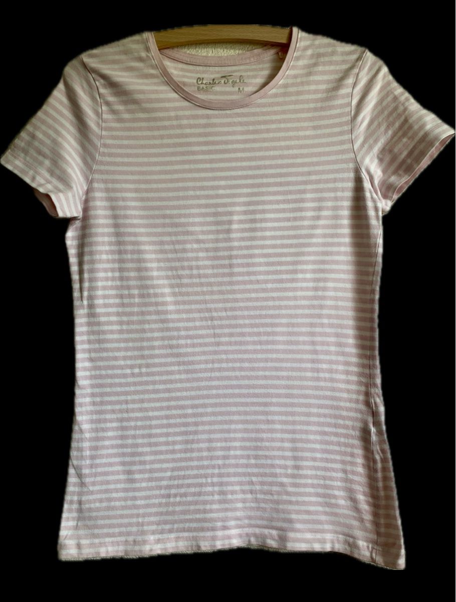 T-shirt: T-Shirt Grösse M, rosa/weiss gestreift – Usato da Lyss venduto da Sibella56