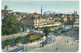 AK Zürich Bahnhofbrücke Tram