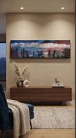Gemälde " Bergwelt im Abendrot " handmade 30×120