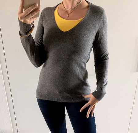 Damen Pullover Grau C&A Pure Cashmere 100% Kaschmir s