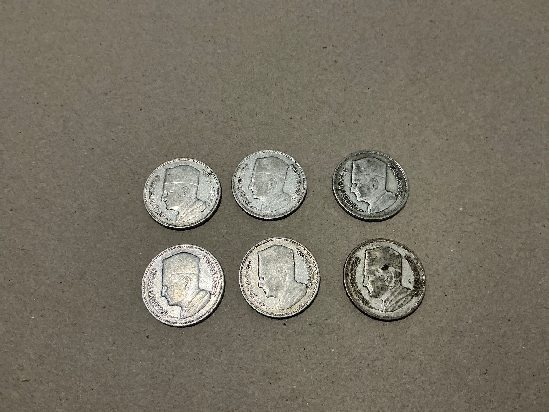 Tutti le monete: 6 x 1 Dirham Marokko Silber 1960 – Usato da Oberurnen venduto da Numi2000 1