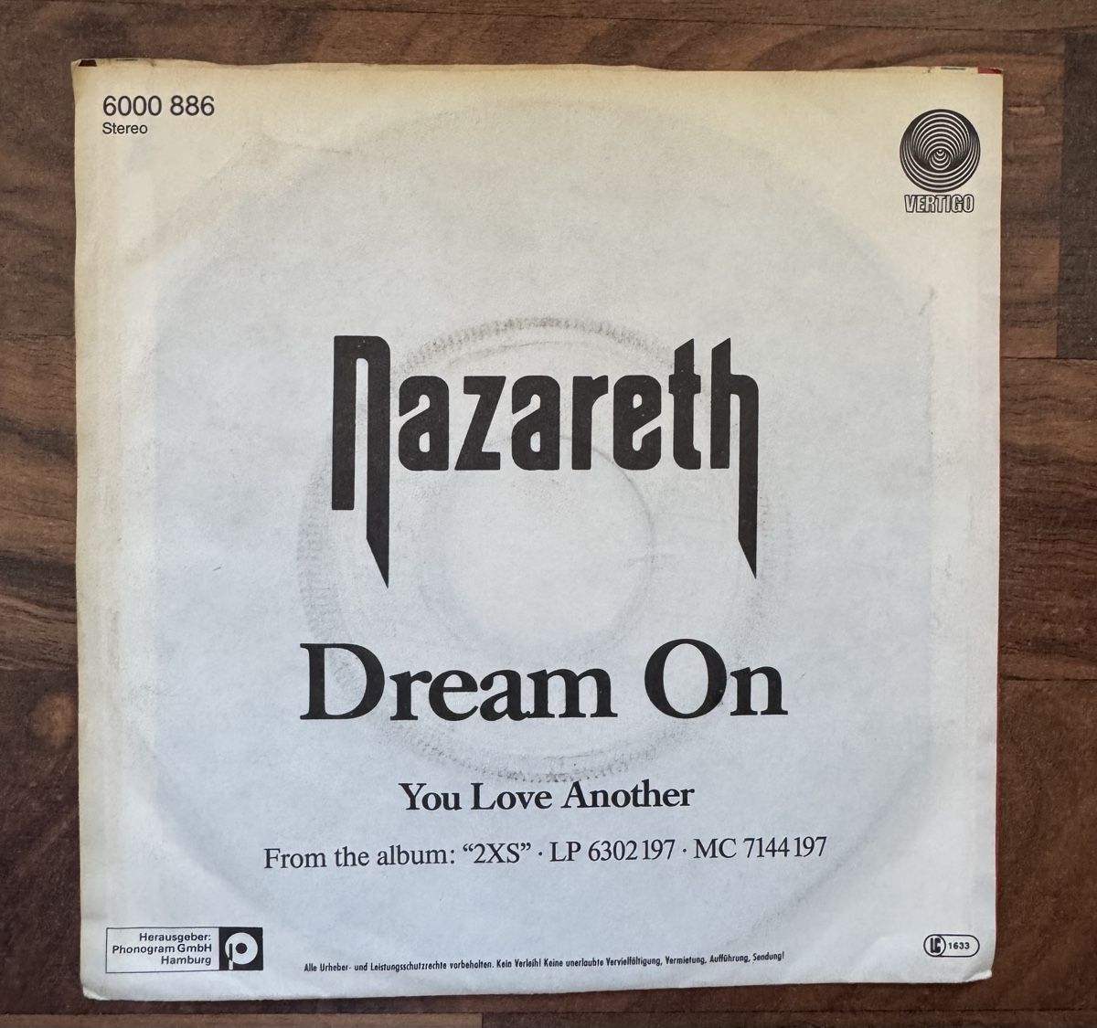 Dischi in vinile: Nazareth - Dream On - Nazareth - 7" Single - 80s – Usato da Rorbas venduto da BlackstarRecords 1
