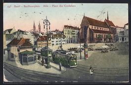Basel, Barfüsserplatz mit Strassenbahne