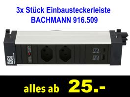 18. & 20. JUNI 🟡 Einbausteckerleiste 3x Stück BACHMANN/406X