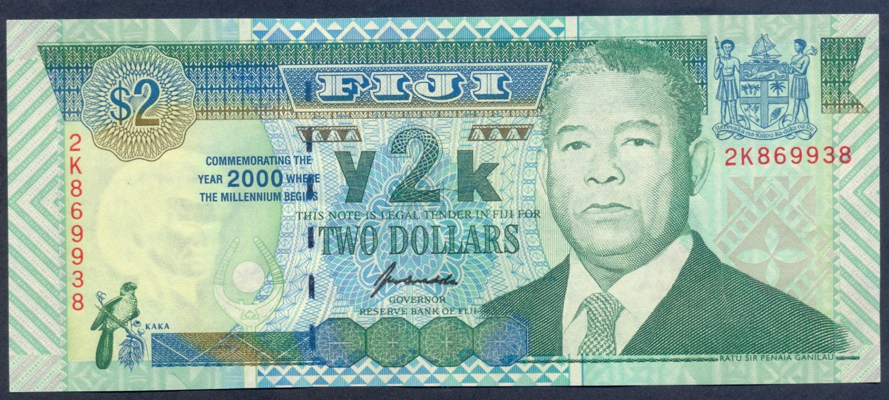 Banconote: Fiji 2 Dollar 2000 P-102a UNC, Commemorative Y2K – Nuovo (secondo la descrizione) da Schliern b. Köniz venduto da pizzitaxi