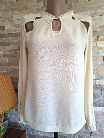Blouse / Chemisier crème ORFEO PARIS –Dentelle – Taille S
