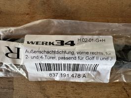 Aussendichtung vorne links u. rechts, Golf II/Jetta