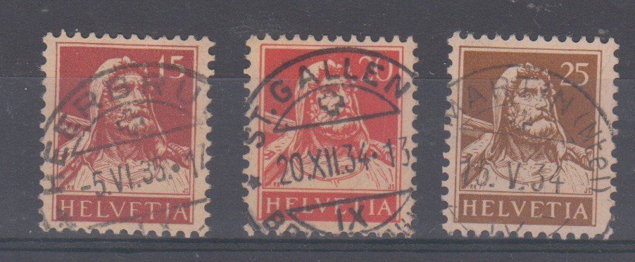 Tutti i francobolli: 173z - 175z oblitérés luxe 225.-- – Usato da Boécourt venduto da Denteles66