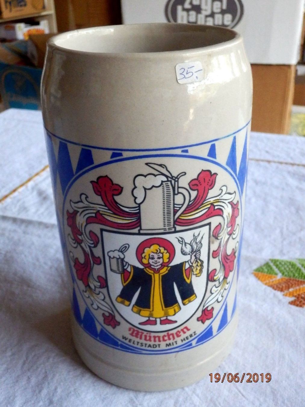 Gläser: Bierkrug, Humpen, 1Liter, München – Gebraucht aus Ueberstorf von dinbau