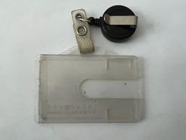 Ausweishalter mit Rollclip, leer, gebraucht