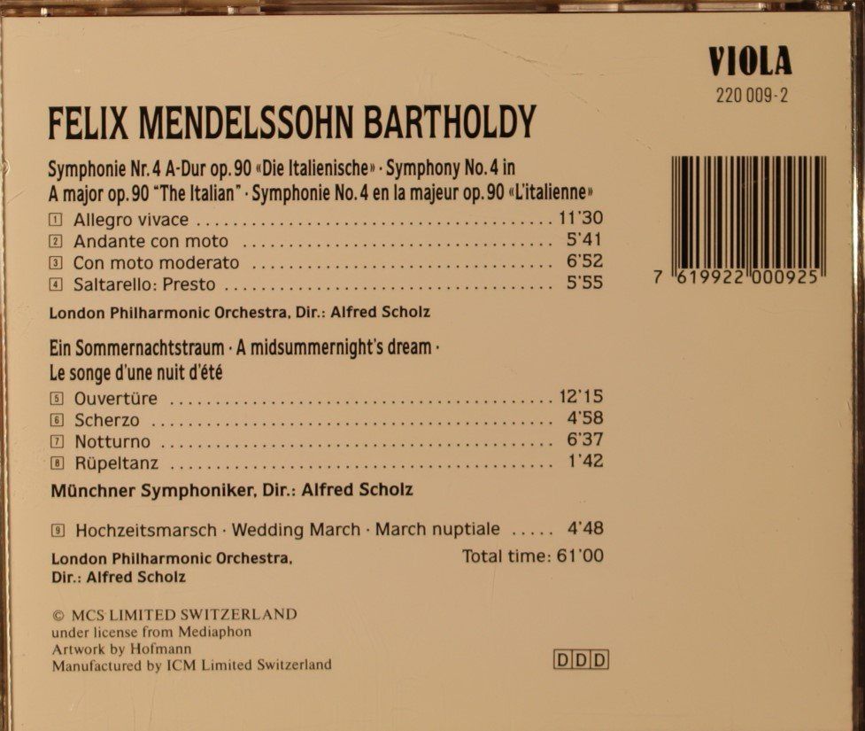 CDs: Mendelssohn – D'occasion à Luzern par CONTENTI 2