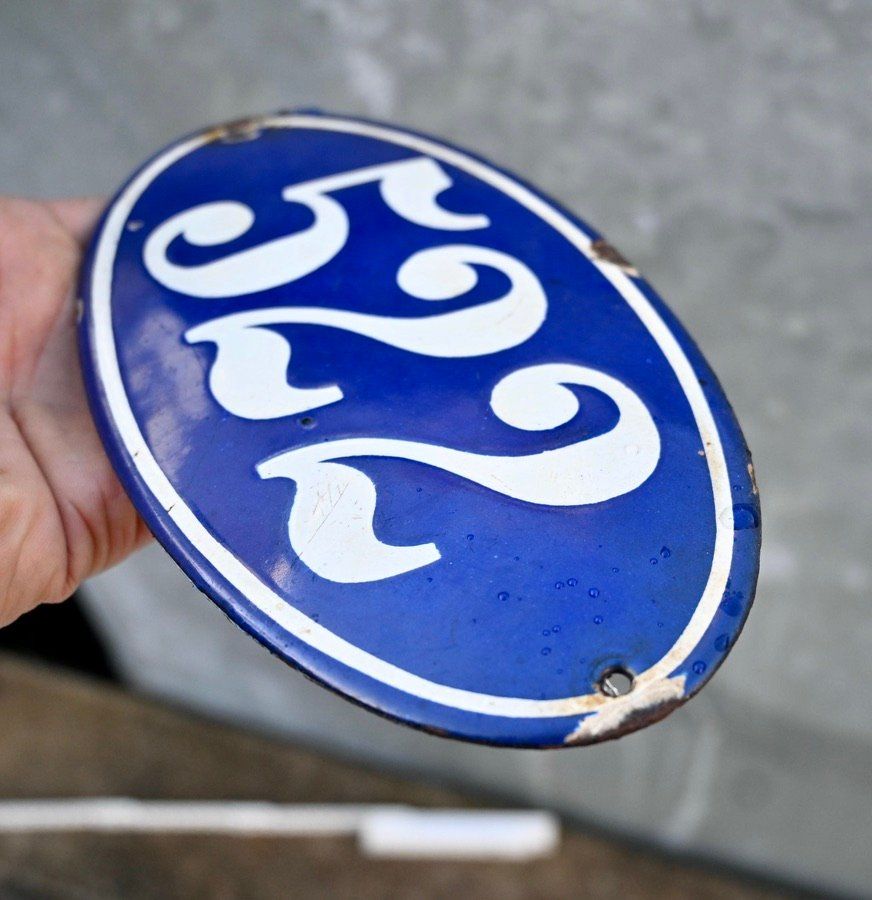 Insegne: antik Emailschild Hausnummer 522 emaille oval – Usato da Pfaffhausen venduto da mono_rec 5