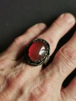 Handgefertigter Karneol Kupfer Ring in einstellbarer Grösse