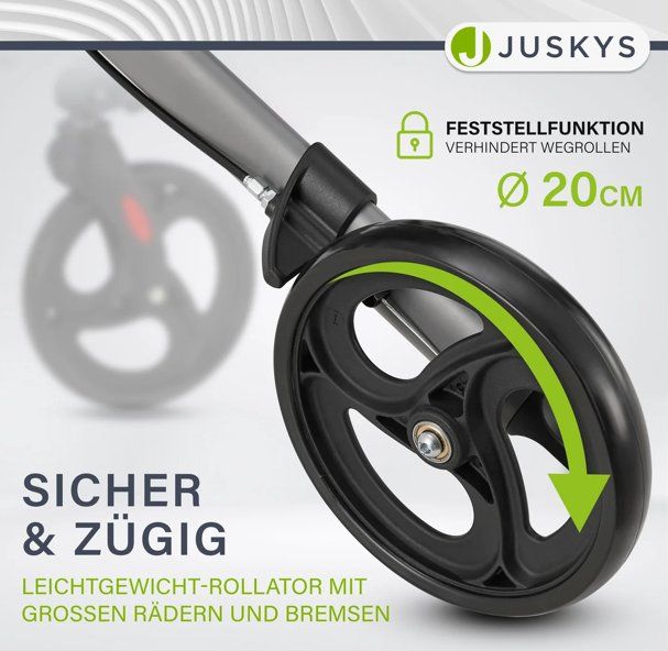 Ausili per la deambulazione: Aluminium Rollator klappbar grau – Nuovo e nell'imballaggio originale da Salmsach venduto da jamb-all-you-need 5