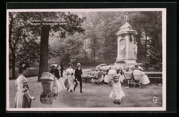 Cartoline postali: Berlin-Tiergarten, Am Komponisten-Denkma – Usato da Berlin venduto da bartko-reher