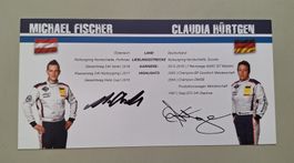 LG Autogrammkarte Michael Fischer Claudia Hürtgen Motorsport
