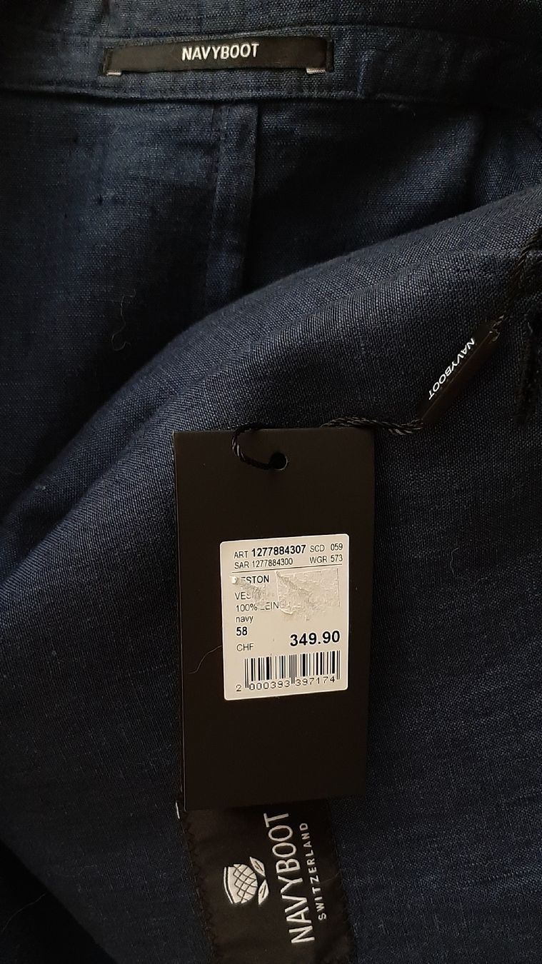 Navyboot Giacche: Navyboot Sakko/Blazer Herren, Grösse 58, Blau, Leinen – Nuovo (secondo la descrizione) da Uster venduto da kgw78 6