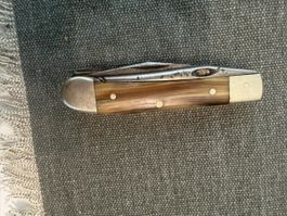 Taschenmesser mit Säge und Nadel, Horn Griff, gebraucht