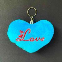 Herz - love - Plüsch - blau - Schlüsselanhänger - NEU