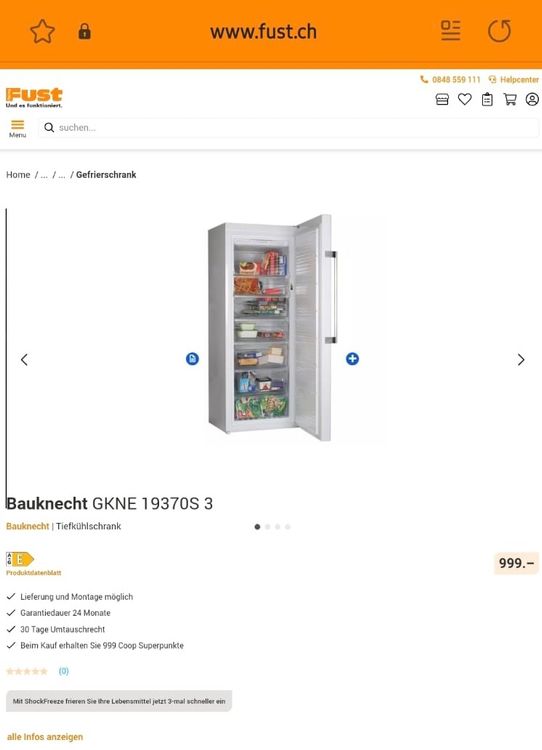 Neuer und originalverpackter Gefrierschrank zu verkaufen Kaufen auf Ricardo
