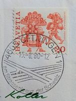 Werbestempel 15.8.80 (Oftringen 1) auf Beleg