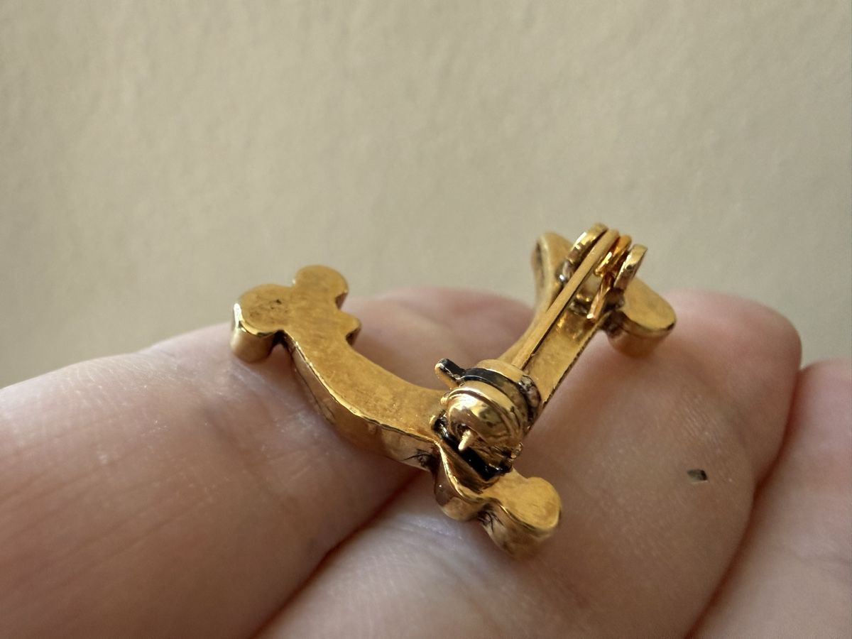 Spille & Fermagli: Vintage-Brosche mit Initiale L goldfarben mit Strass. – Usato da Lamone venduto da LaCantinaMagica 3