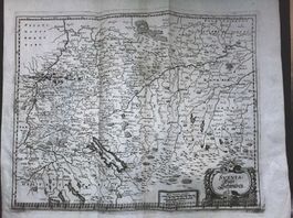 Kupferstichkarte  von Schwaben bei Merian 1642