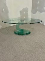 Italienischer designer Couch Tisch Glas grün Vintage 80er