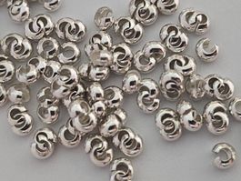 10x Silber 925 Endteile Kaschierkugeln Quetsch basteln Kette