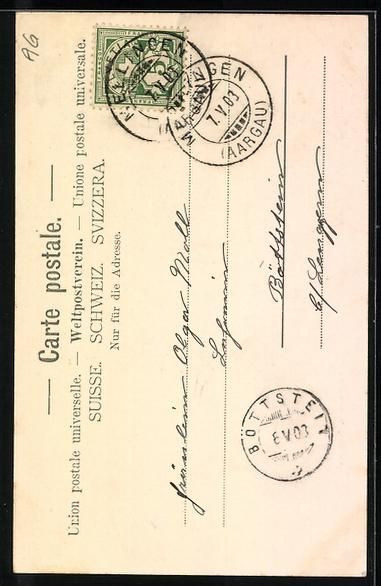 Cartoline postali: Mellingen, Strassenpartie, Kirche und Or – Usato da Berlin venduto da bartko-reher 1