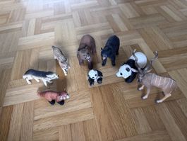 Spielzeugtiere 7 Figuren, 6 davon sind von Schleich