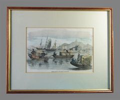 Stich Chinese Sampans in the harbour of Hong Kong