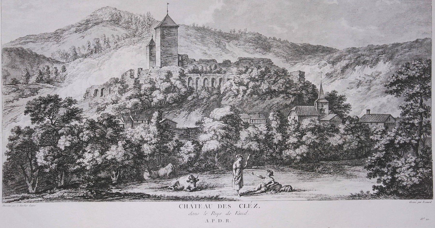 Gravures: Les Clées Originalkupferstich 1780 – D'occasion à Rafz par Helvet32 1