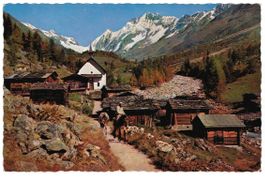 AK Kienmatt Lötschental 1966, gelaufen nach Lutzenberg