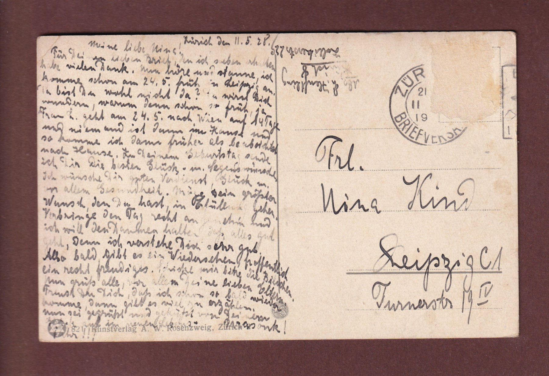 Cartes postales: ZÜRICH - Utoquai - 1928 – D'occasion à Pully par nicecards-shop 1