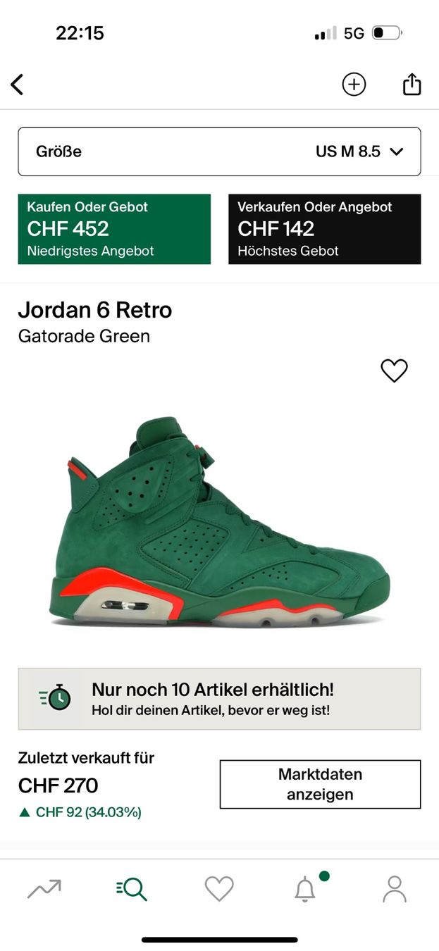 Jordan Scarpe da uomo: JORDAN 6 Gatorade Pine Green EU42 / US 8.5 – Nuovo e nell'imballaggio originale da Luzern venduto da c.freezy 5